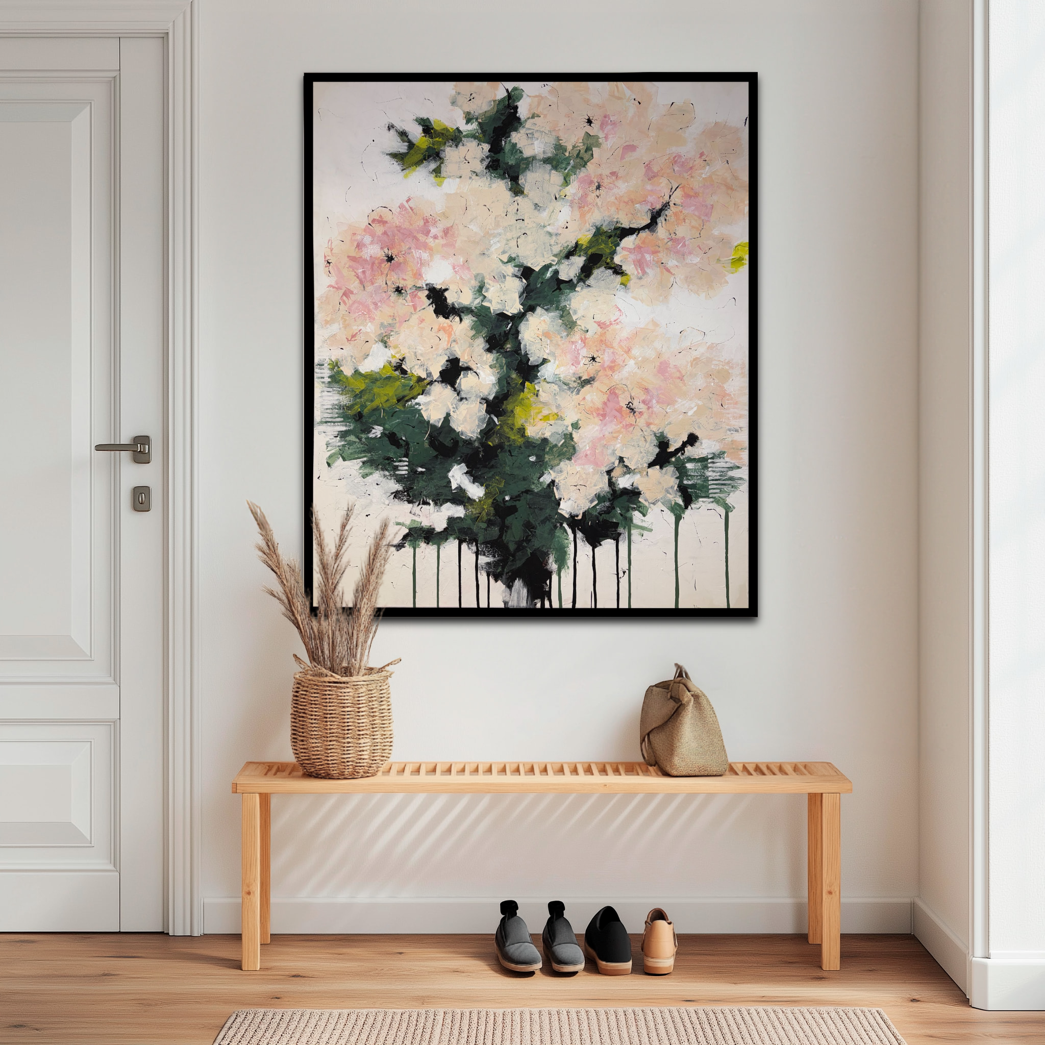 Artwork installed on a home wall